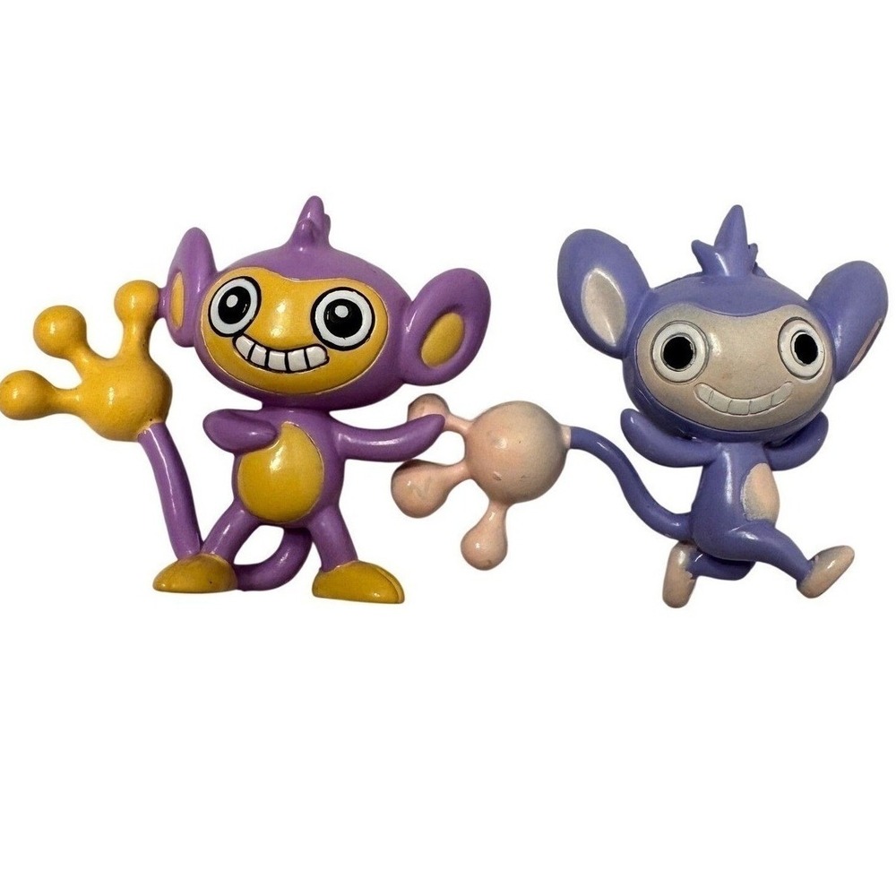 Nintendo Tomy Pokemon Aipom‎ Ambipom Mini Figure Lot Purple Monkey Vintage PVC